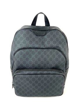 Gucci GG Supreme Medium Day Gray Black Backpack